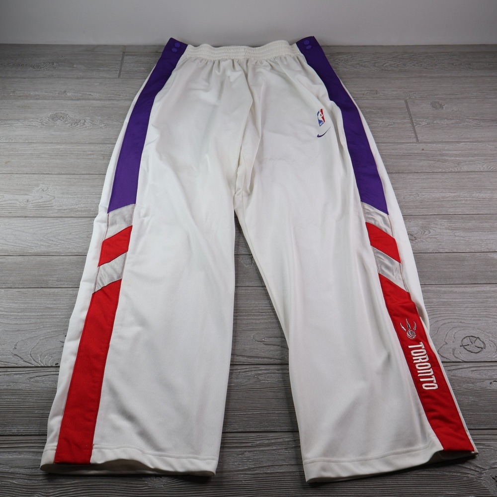 Nike Toronto Raptors Vintage Tearaway Warm Up Pants Men's XL White Purple NBA